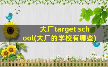 大厂target school(大厂的学校有哪些)